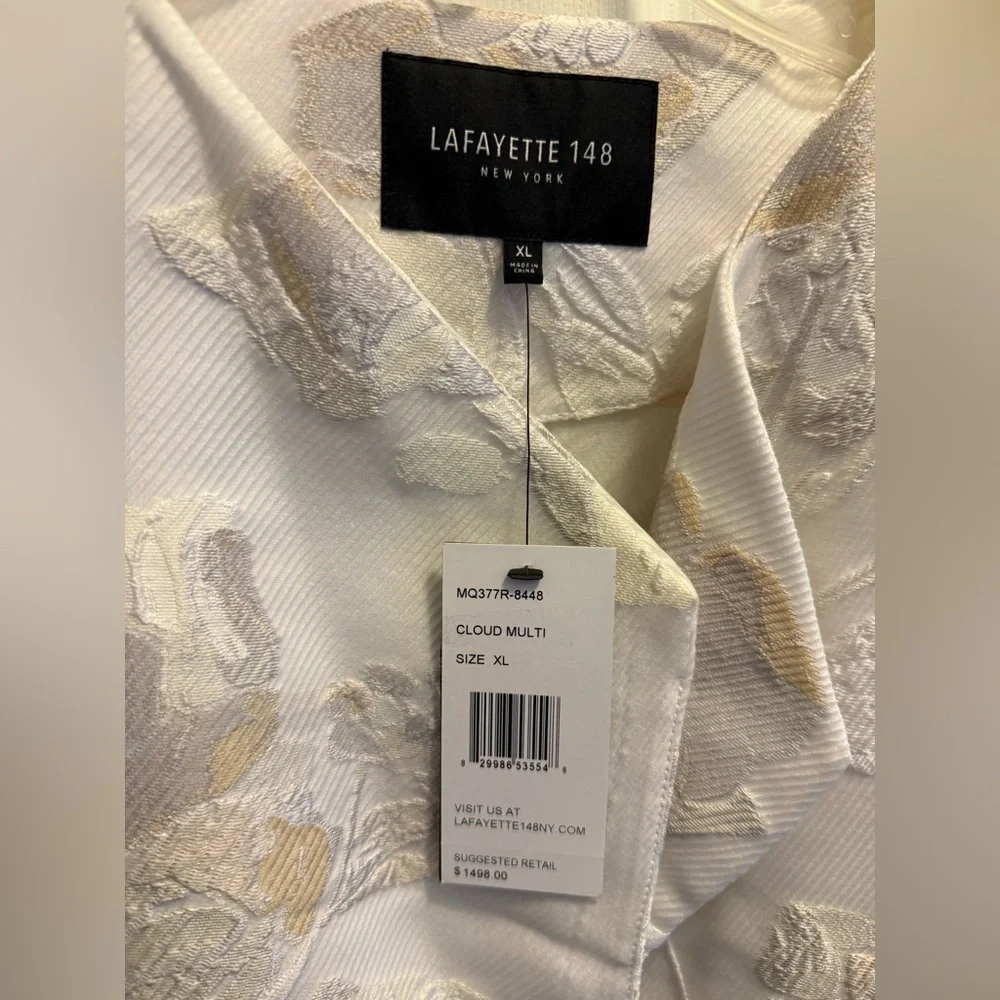Lafayette 148 Jacquard Topper Coat, XL, Cloud Multi, NWT - Picture 3 of 9